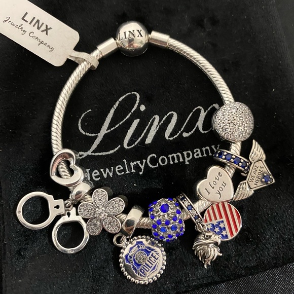 Linx Snake Chain Bracelet with Police Officer Themed Charms - Picture 5 of 6